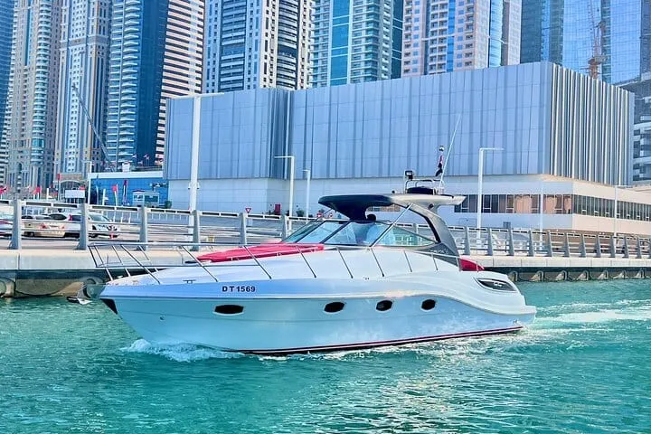 Experience Dubai in private luxury! Cruise the exclusive turquoise waters of the Marina on your private luxury yacht with breathtaking views of the stunning architecture!