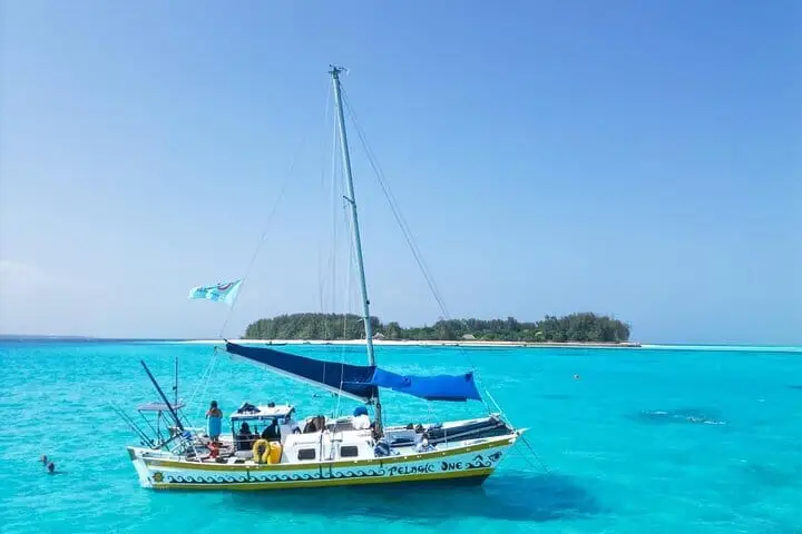 Private catamaran to Mnemba Atoll in Zanzibar