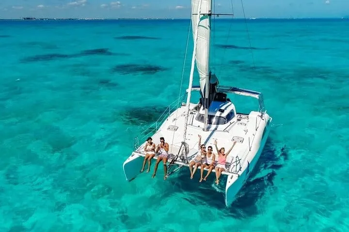Isla Mujeres 4-in-1 Catamaran: Snorkel, Beach Club & Open Bar