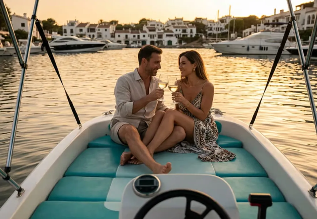 Estepona: Alquiler de barco sin licencia 2h para 4 personas