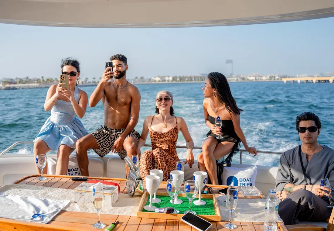 Dubai Ride & Slide Yacht Cruise with BBQ, Snorkeling & Pool