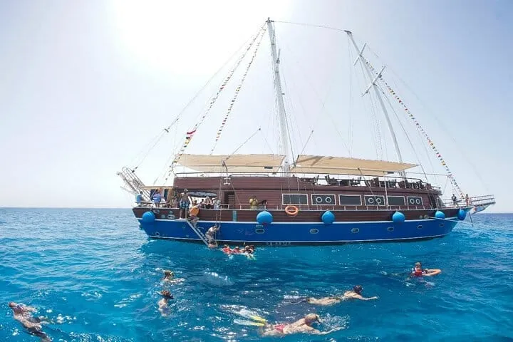 A sailing boat on the Red Sea off Marsa Alam, Egypt
