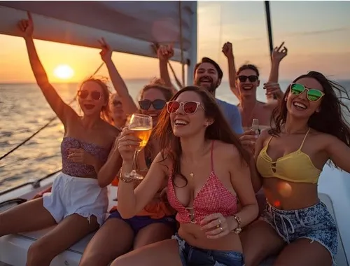 Private Sunset Catamaran Cancun 3 Hour Sail with Open Bar