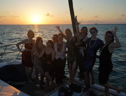 Belize Sunset Catamaran Drinks Ceviche and Ocean Views