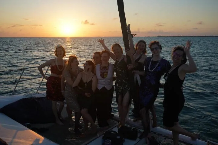 Belize Sunset Catamaran Drinks Ceviche and Ocean Views