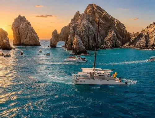 Los Cabos Private Catamaran Sunset Cruise with Snacks & Open Bar