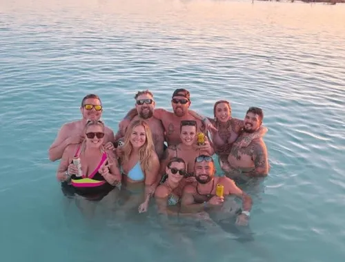 Bacalar Seven Color Lagoon Pontoon Boat Tour with Open Bar