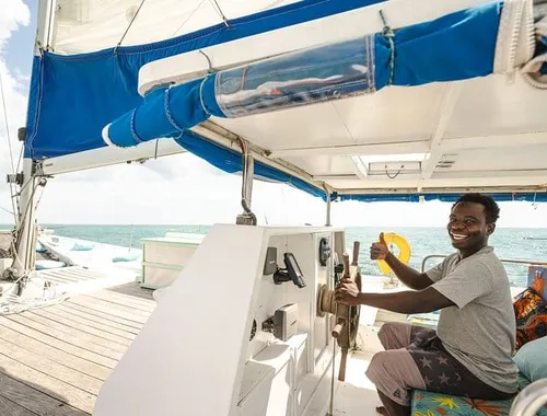 Set sail on our catamaran tour — enjoy ocean views, fun sailing, and smiles all around!