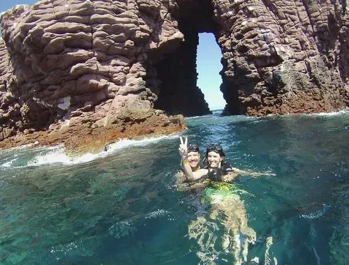 Snorkeling in crystal clear water