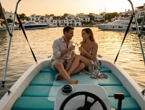 Estepona: Alquiler de barco sin licencia 2h para 4 personas