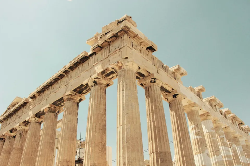 The Parthenon seen from below, Acropolis of Athens. Photo via Unsplash