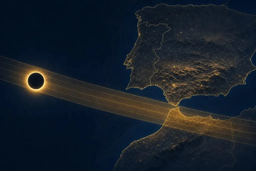 Eclipse solar total 2027 sobre el Estrecho de Gibraltar