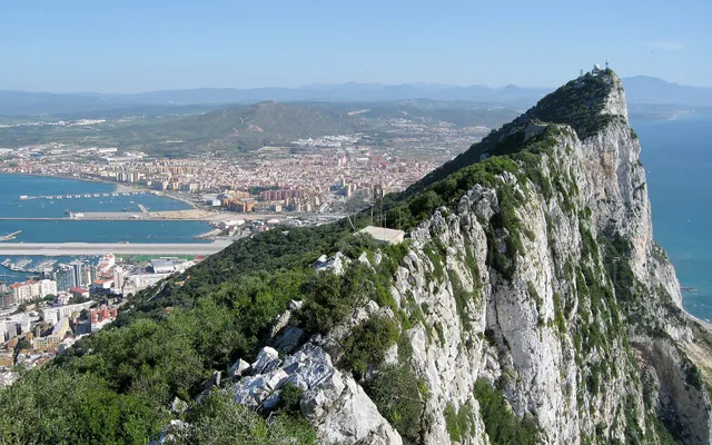 The Rock of Gibraltar seen from the Bay of Algeciras