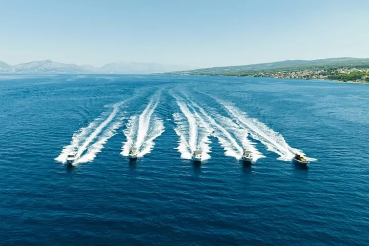 Speedboats crossing the Adriatic near Split