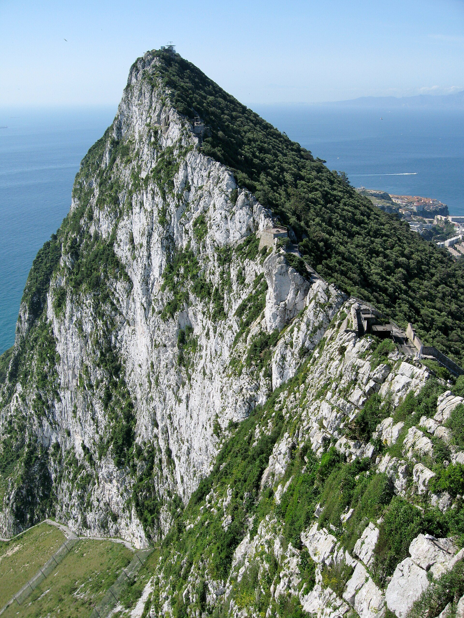 The Strait of Gibraltar seen from the Rock, with the African coast beyond